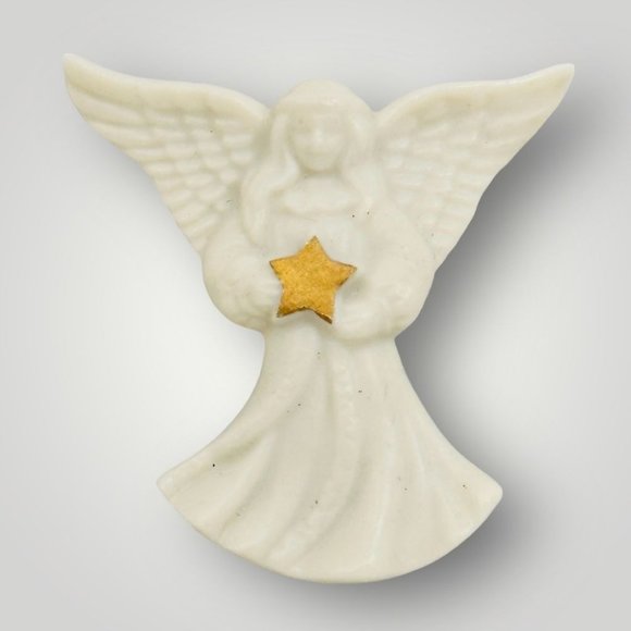 Lenox Porcelain Angel Brooch Signed - Picture 3 of 6